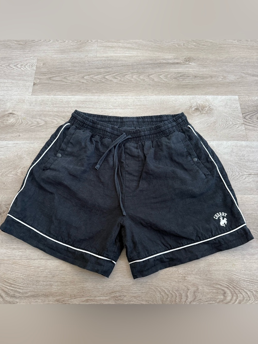 Cherry Los Angeles 100% Linen USA MADE Pearl Snap Athletic Cowboy Shorts Men XL